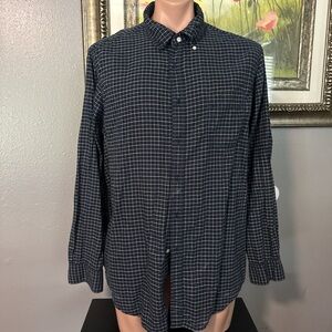 George Men's Blue Plaid Button Down Shirt